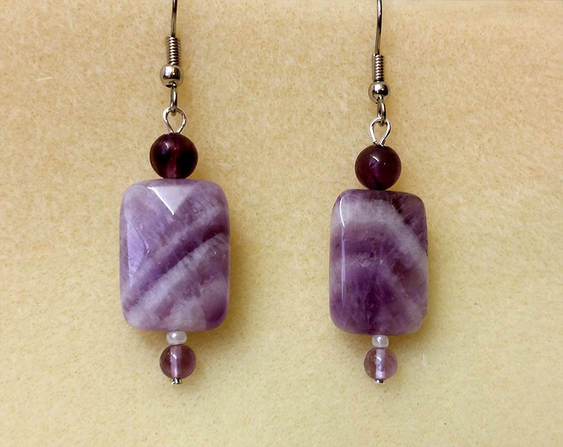 Natural amethyst dangle earrings