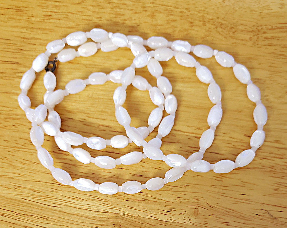 Vintage mother of pearl beads from Red Bench Antique Mall, Silverton, OR